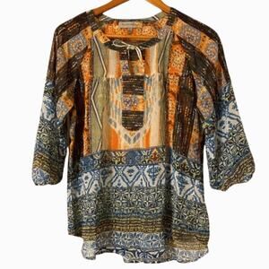 Woman's Designer Top Sz Small Multicolored Pullover Casual Event Blouse